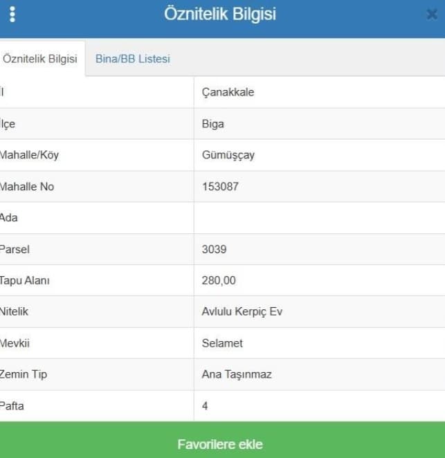 BİGA GÜMÜŞÇAY'DA SATILIK MÜSTAKİL KÖY EVİ 280 m² ARSA