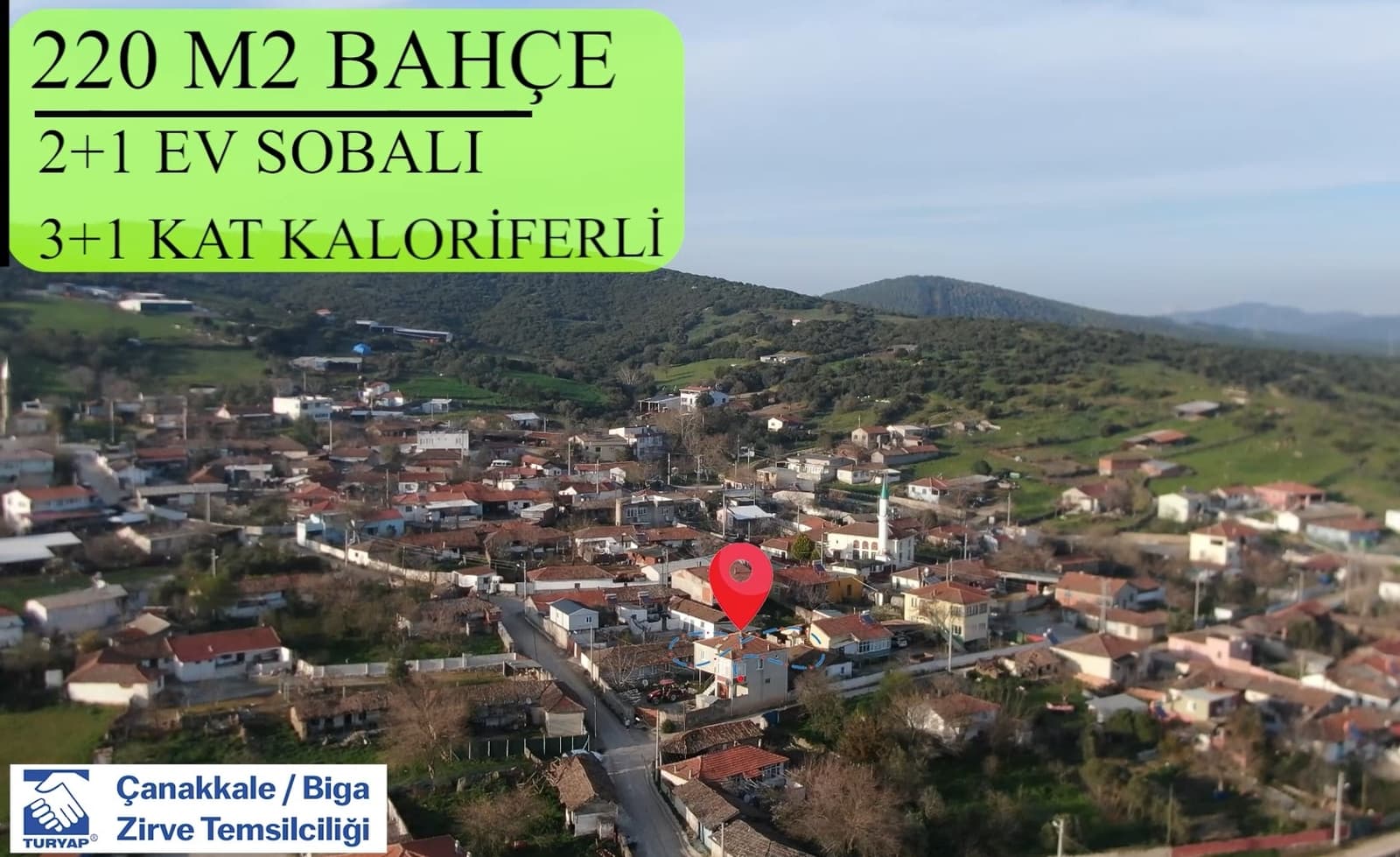 ÇANAKKALE BİGA ESKİBALIKLI KÖYÜ 426M2 ARSA VE SATILIK KÖY EVİ