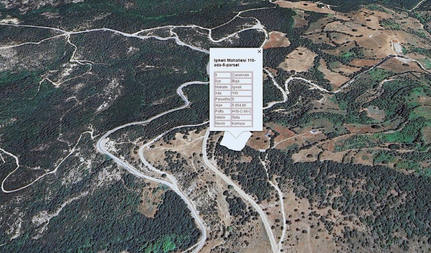 ÇANAKKALE BİGA IŞIKELİ 5.854 M2 DOĞA MANZARALI SATILIK TARLA